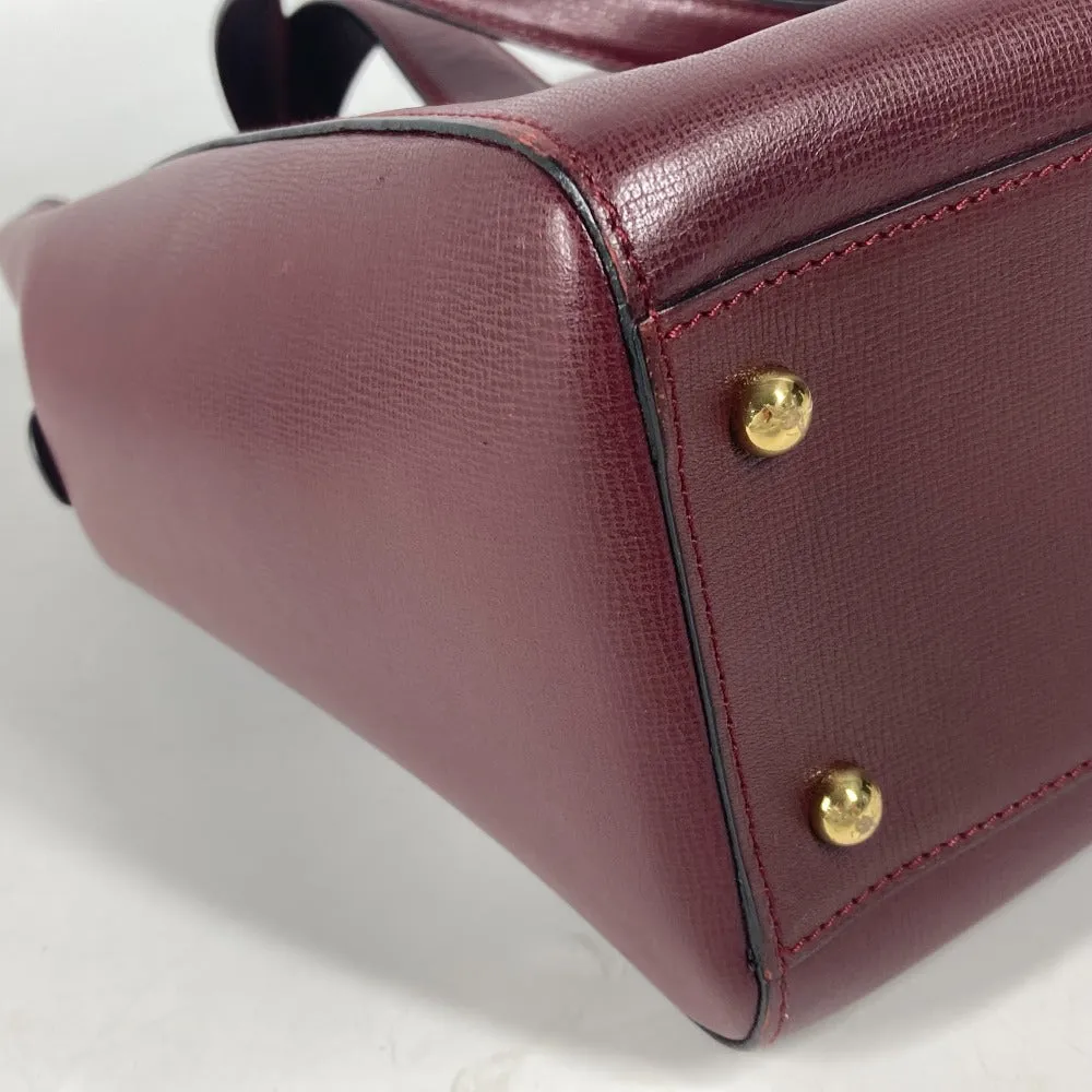 CARTIER Shoulder Bag leather wine-red Must Line