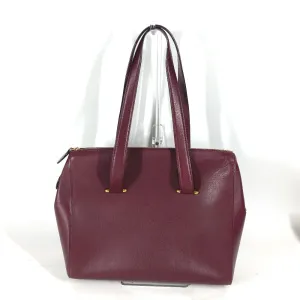 CARTIER Shoulder Bag leather wine-red Must Line