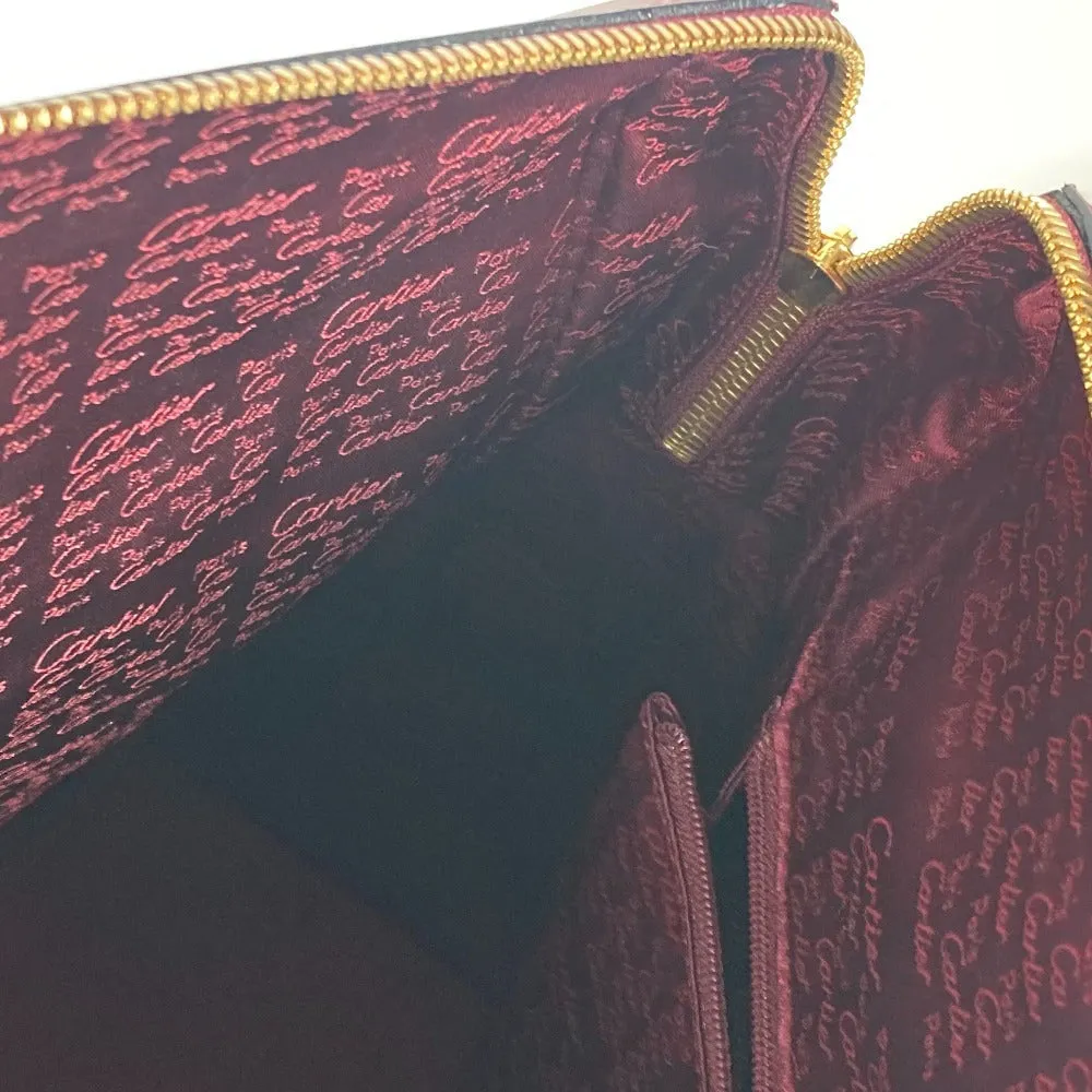 CARTIER Shoulder Bag leather wine-red Must Line