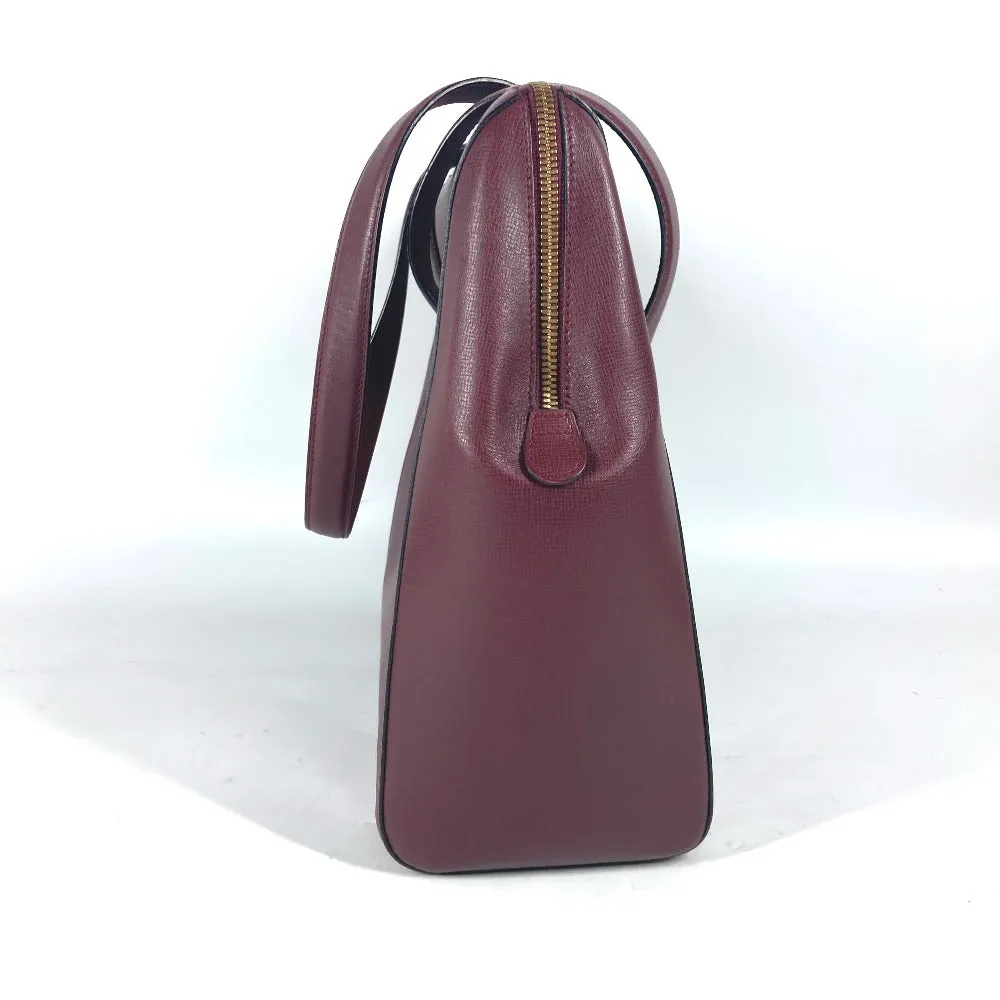 CARTIER Shoulder Bag leather wine-red Must Line