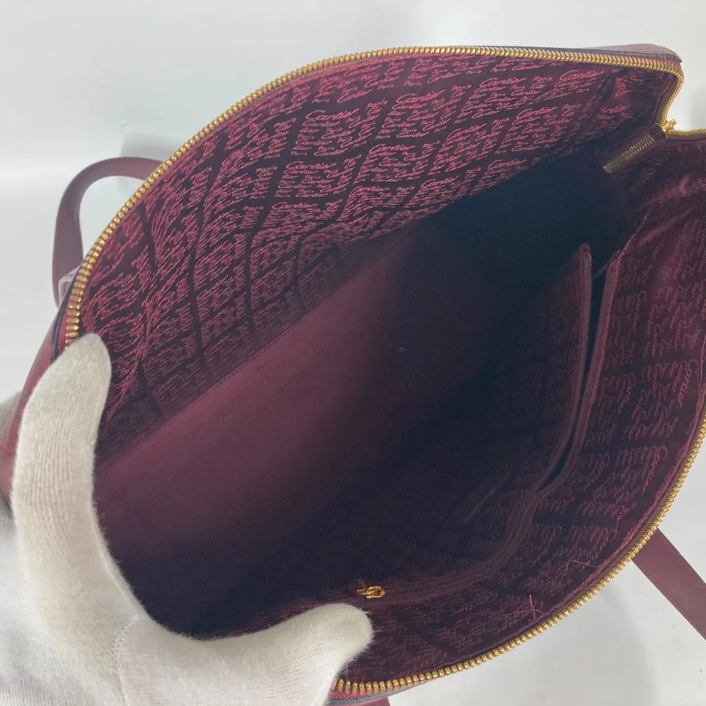 CARTIER Shoulder Bag leather wine-red Must Line