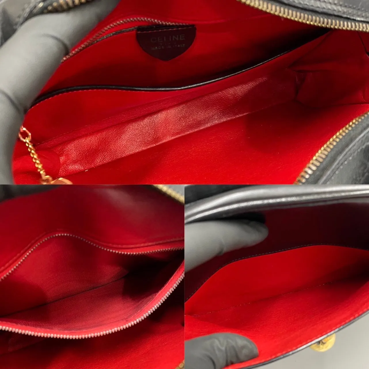 CELINE Shoulder Bag Calfskin black