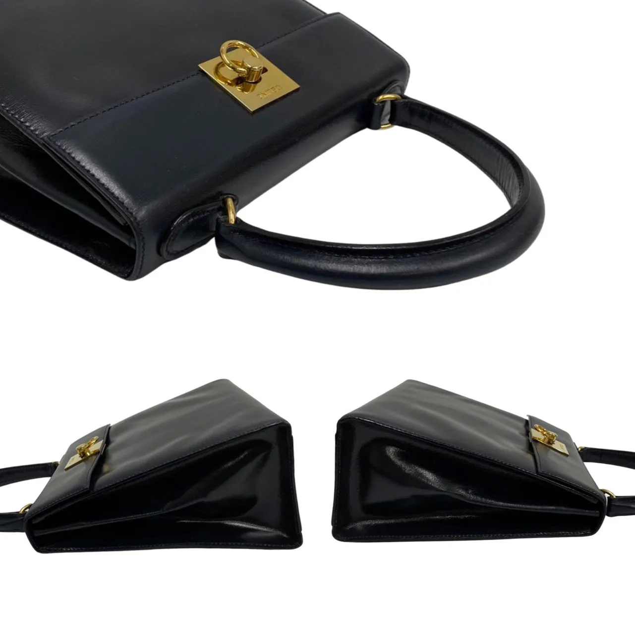 CELINE Shoulder Bag Calfskin Navy