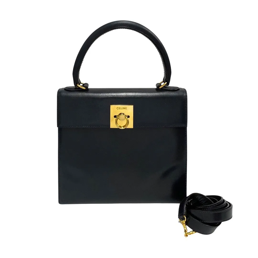CELINE Shoulder Bag Calfskin Navy