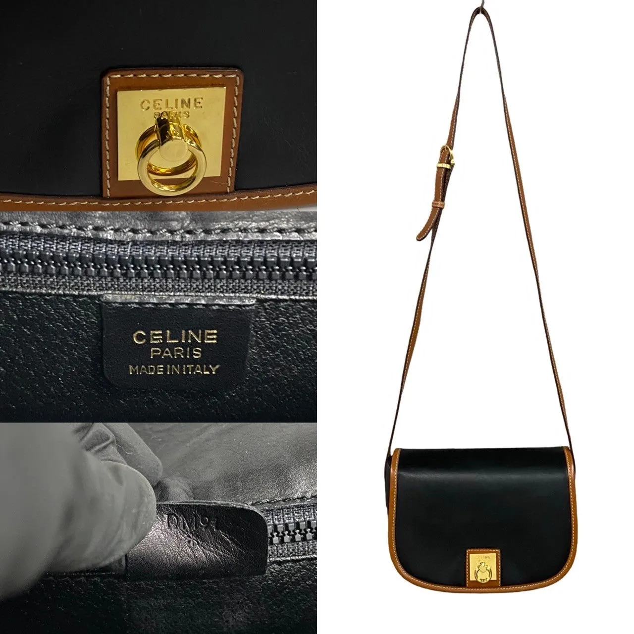 CELINE Shoulder Bag leather Brown