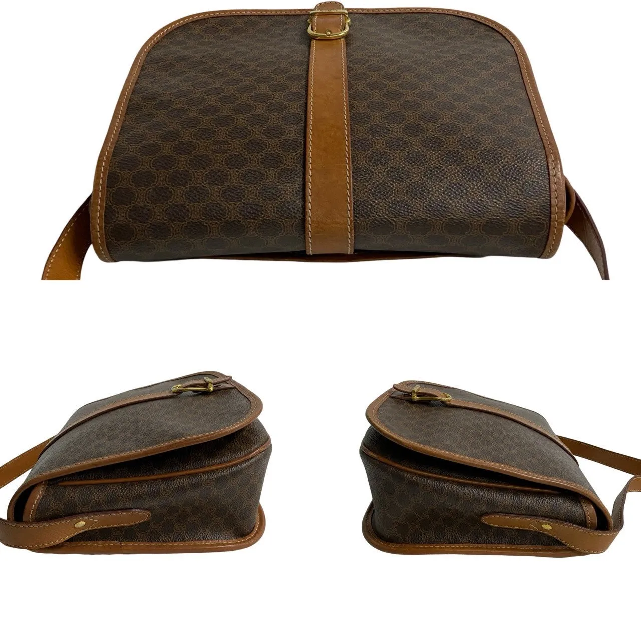 CELINE Shoulder Bag leather Brown