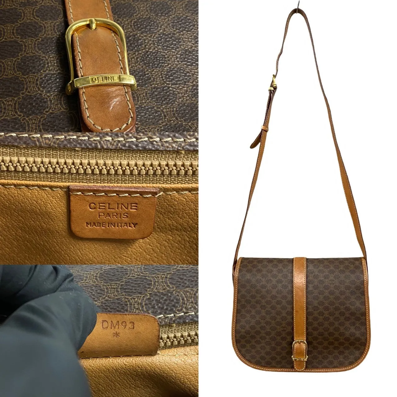 CELINE Shoulder Bag leather Brown