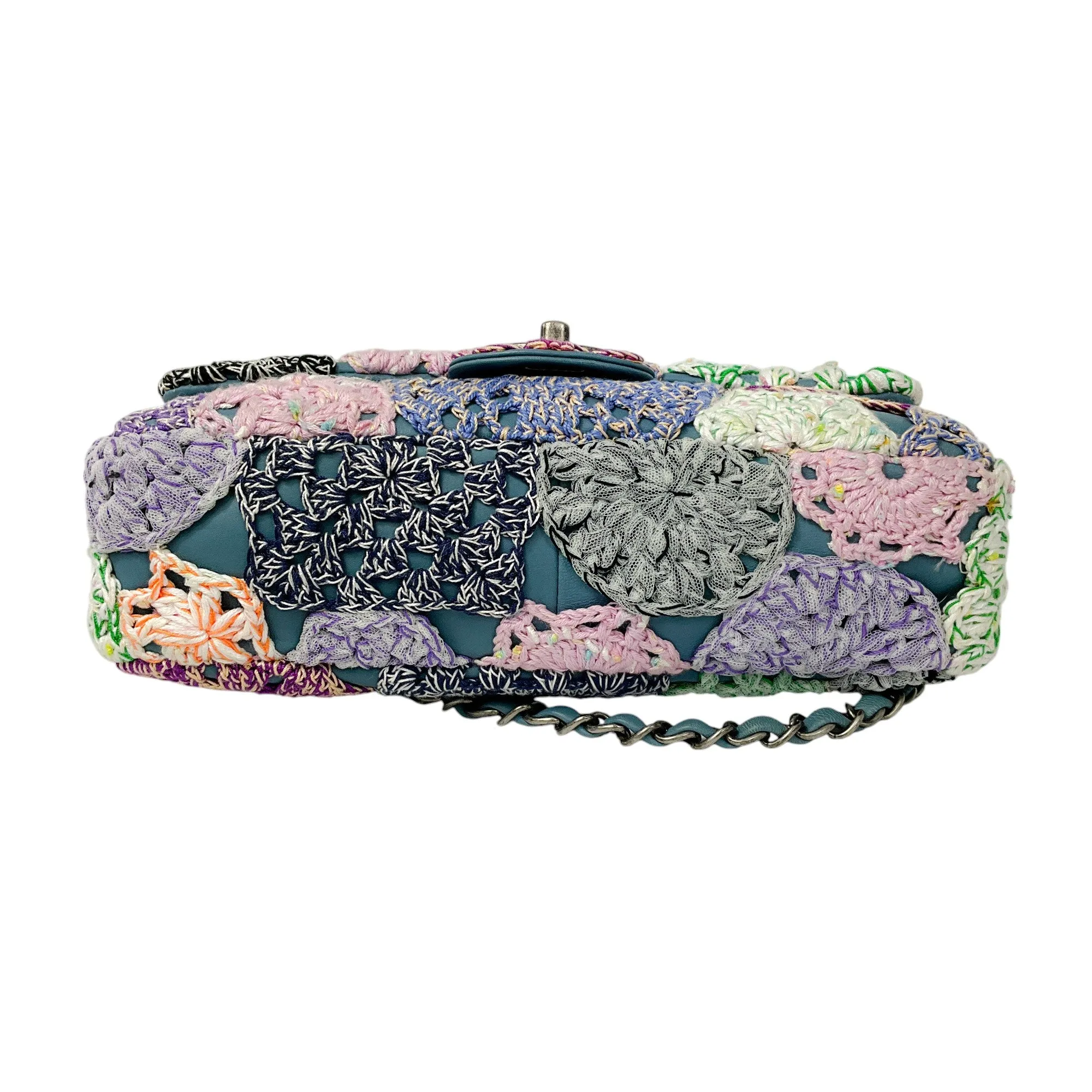 Chanel Blue Multi Paris-Seoul Crochet and Lambskin Medium Flap Bag