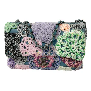 Chanel Blue Multi Paris-Seoul Crochet and Lambskin Medium Flap Bag