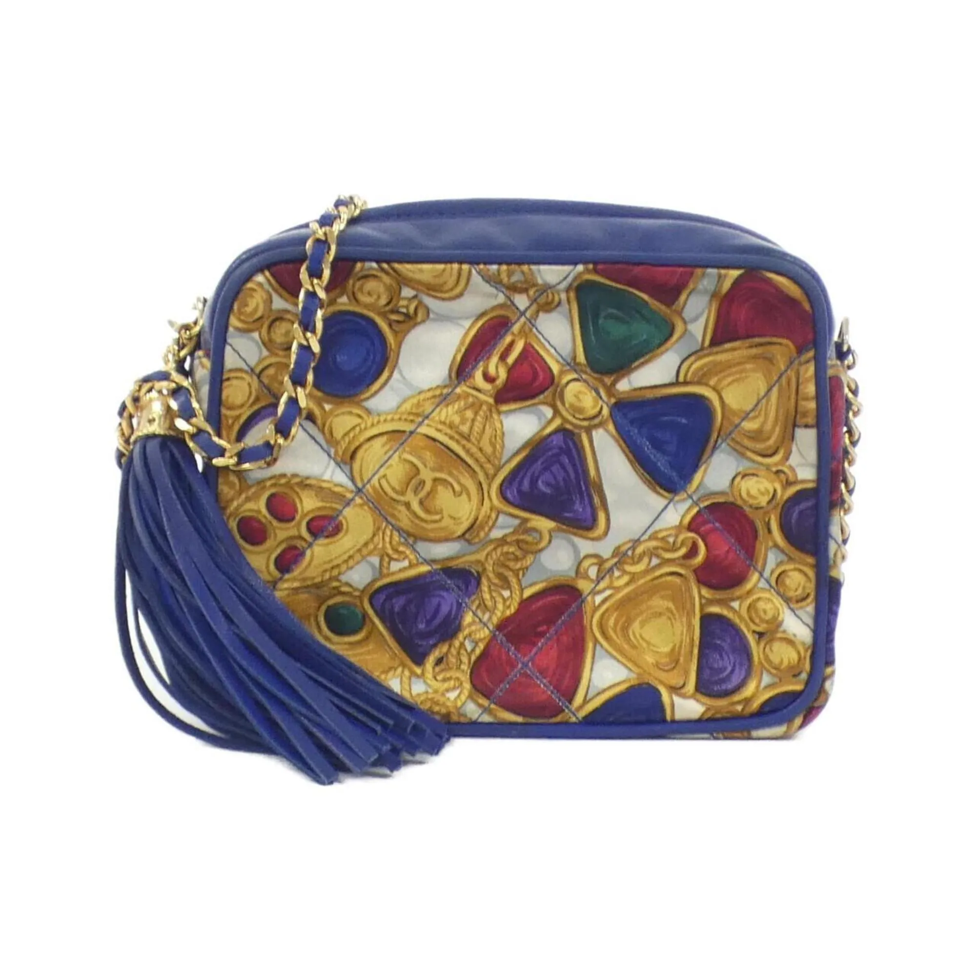 Chanel blue Satin Leather Shoulder Bag (Pre-Owned)