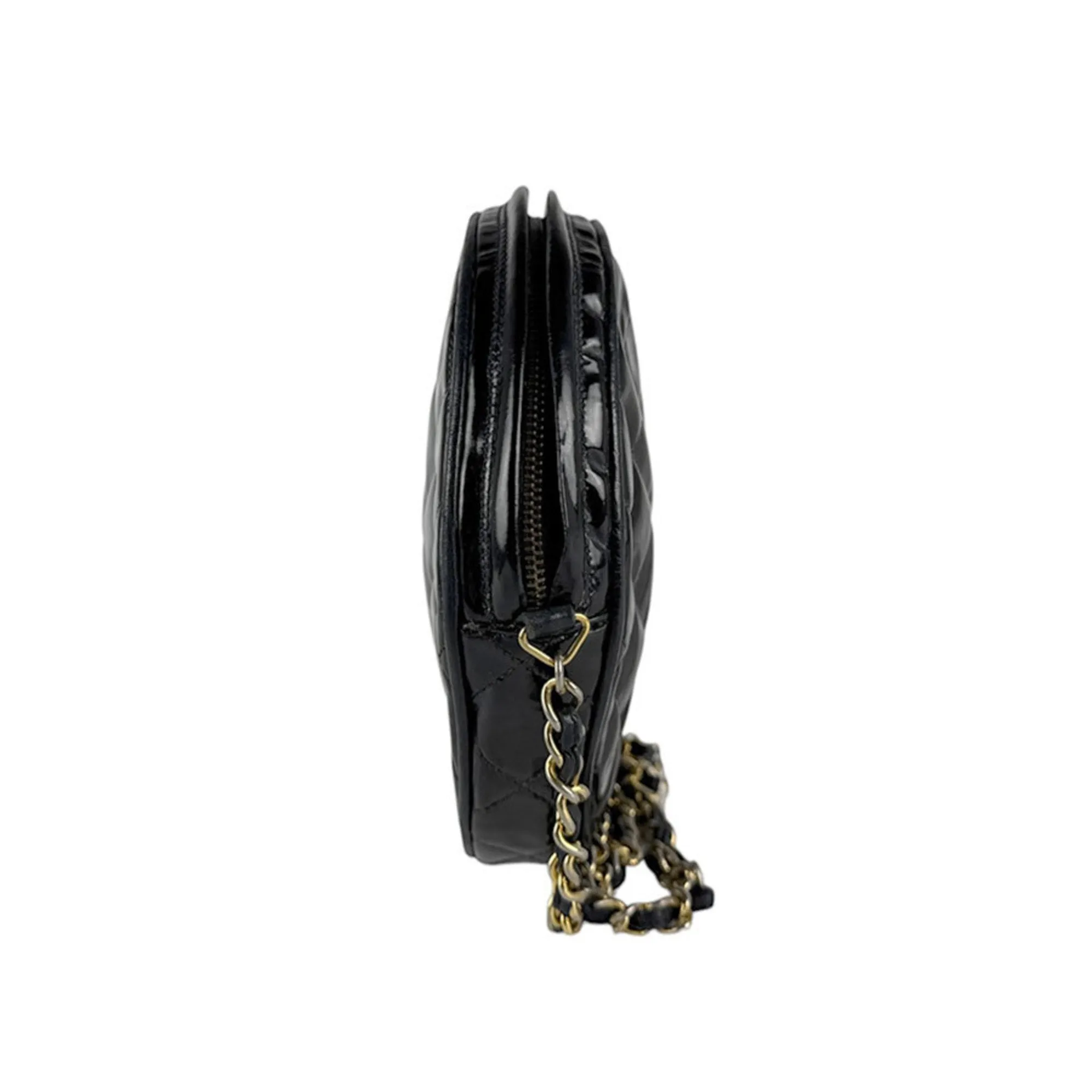 Chanel gold Patent Leather Metal Shoulder Bag (Pre-Owned)