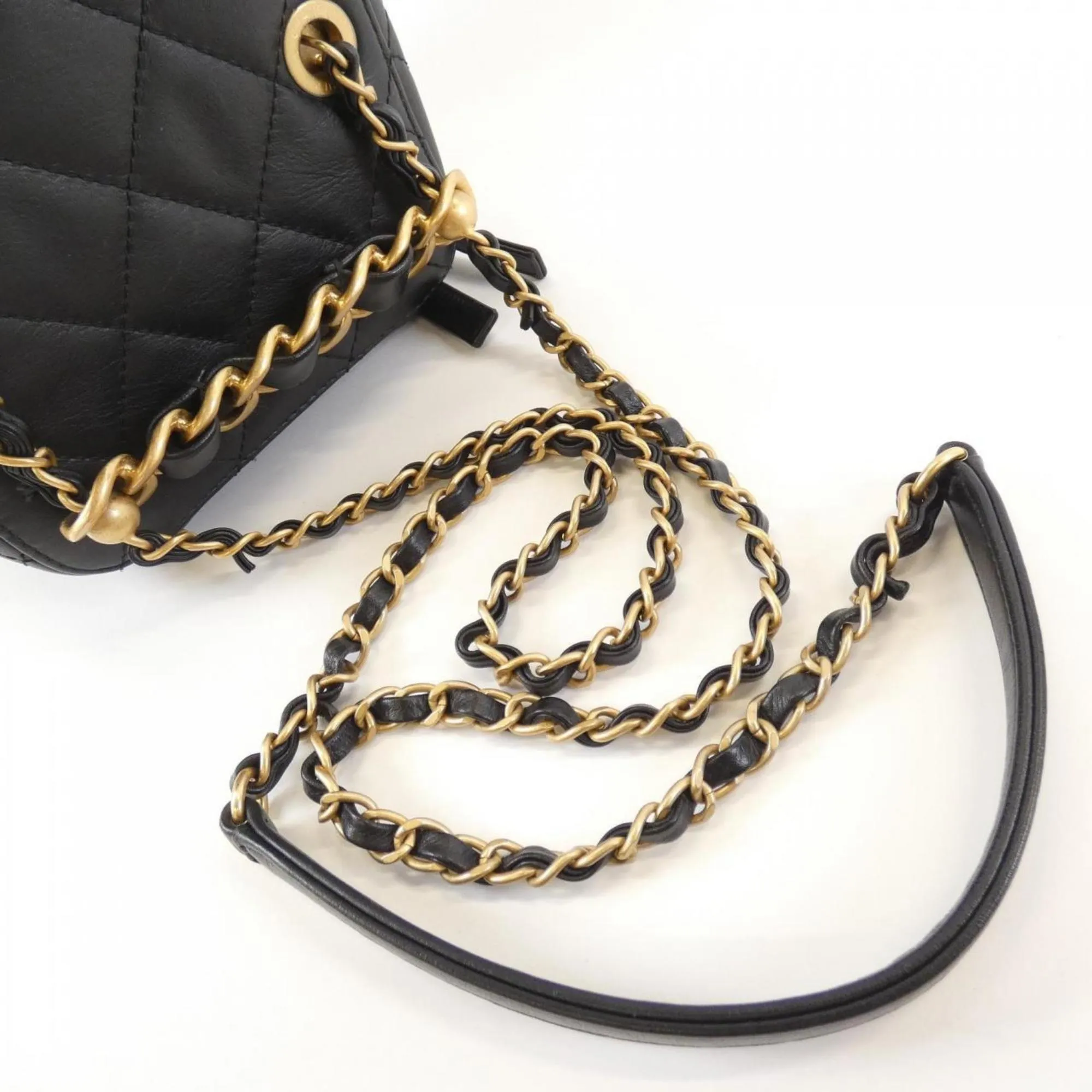 Chanel Leather Shoulder Bag Vanity Bag (Pre-Owned)
