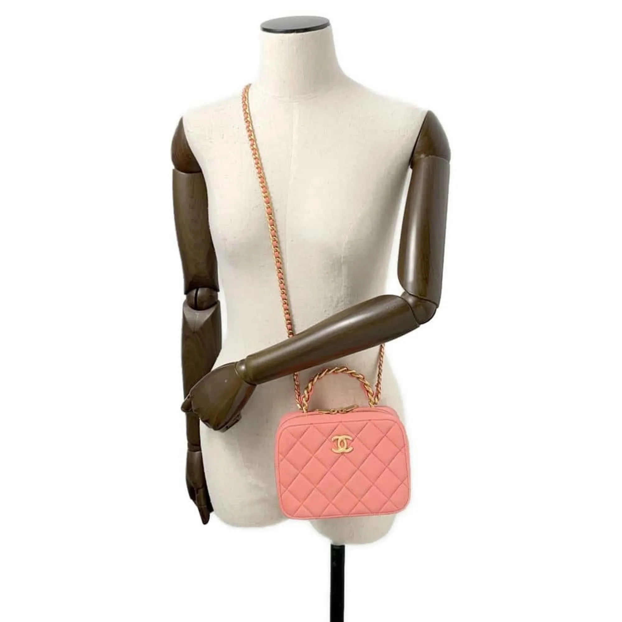 Chanel Leather Shoulder Bag Vanity Bag (Pre-Owned)