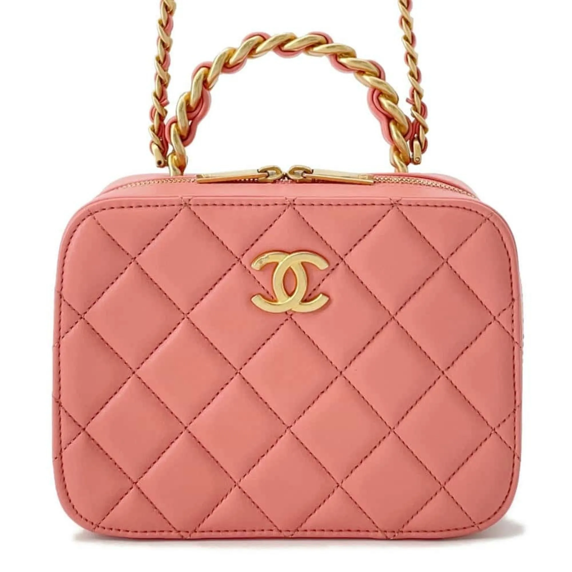 Chanel Leather Shoulder Bag Vanity Bag (Pre-Owned)