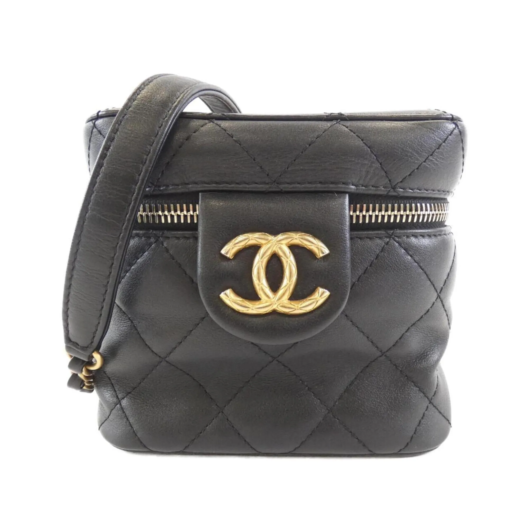 Chanel Leather Shoulder Bag Vanity Bag (Pre-Owned)