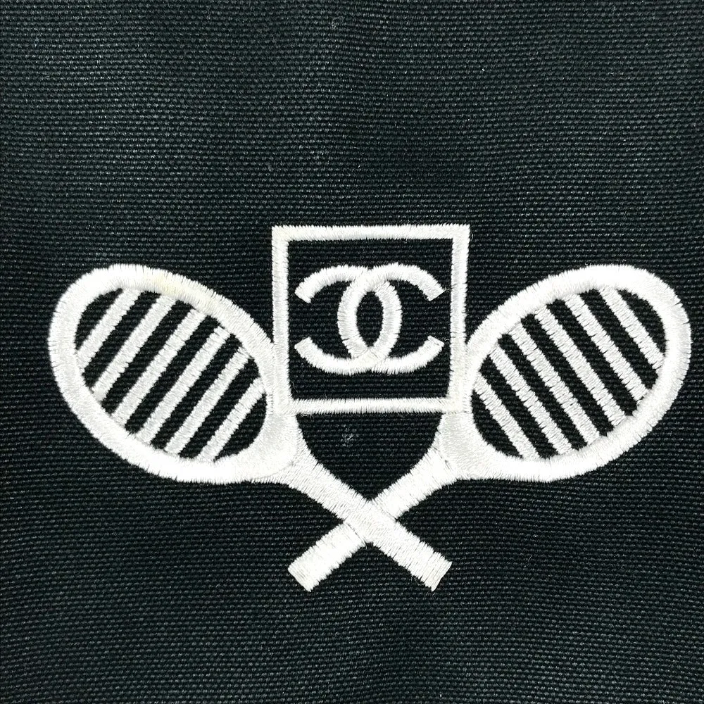 CHANEL Shoulder Bag canvas black Tennis Sports CC COCO Mark