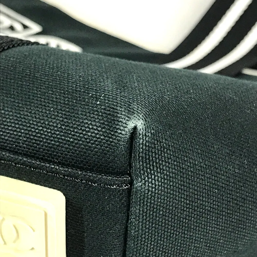 CHANEL Shoulder Bag canvas black Tennis Sports CC COCO Mark
