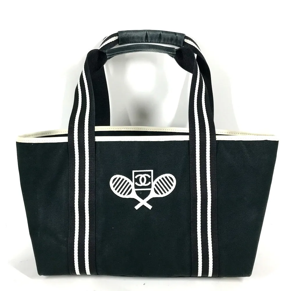 CHANEL Shoulder Bag canvas black Tennis Sports CC COCO Mark