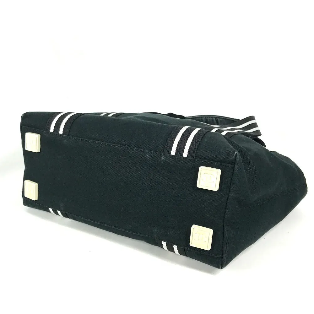 CHANEL Shoulder Bag canvas black Tennis Sports CC COCO Mark