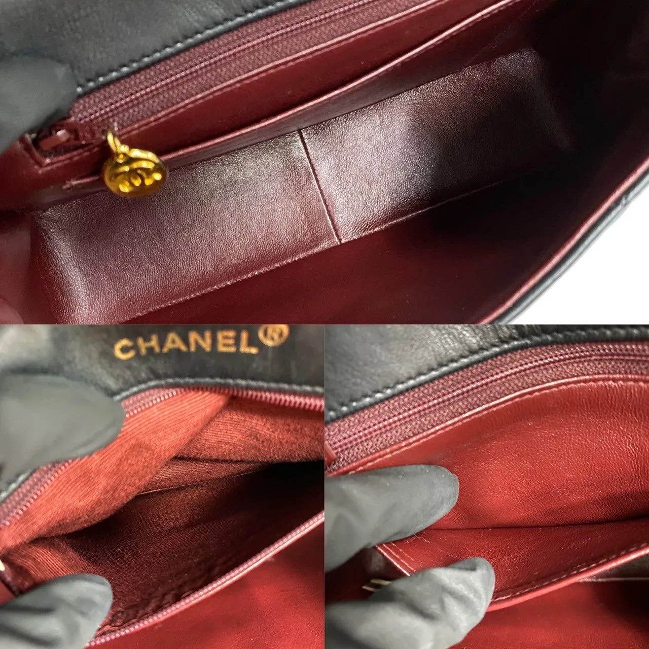 CHANEL Shoulder Bag lambskin black Matrasse