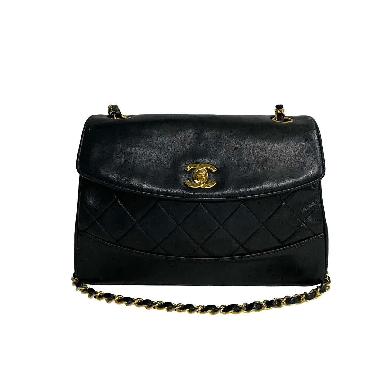 CHANEL Shoulder Bag lambskin black Matrasse