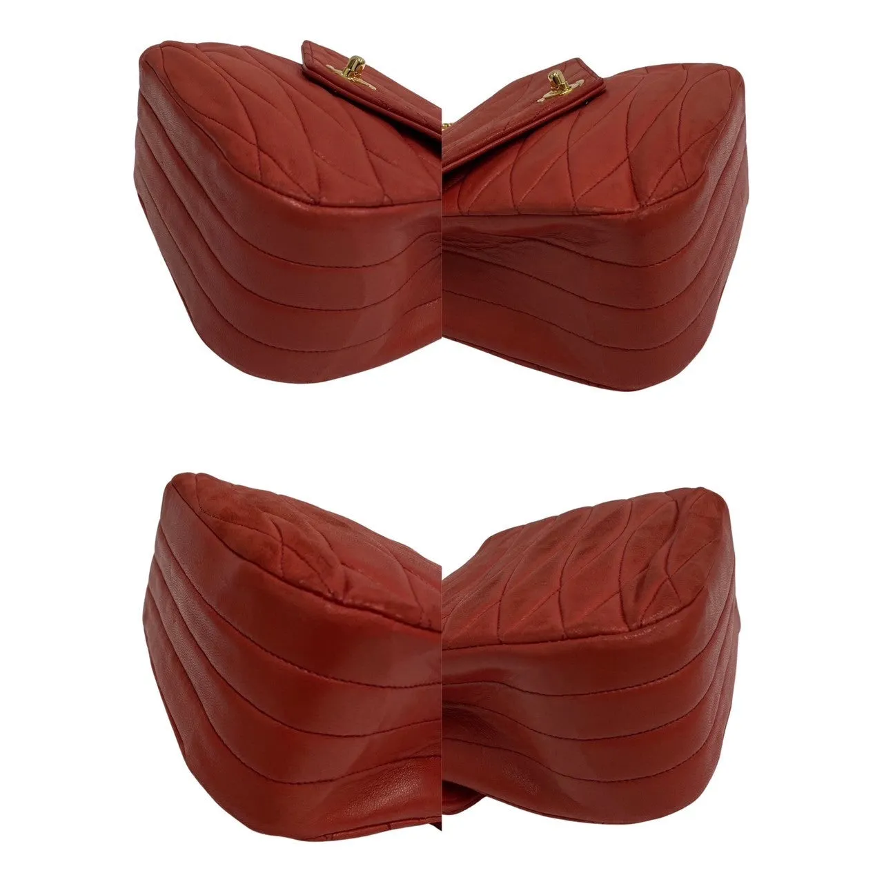 CHANEL Shoulder Bag lambskin Red