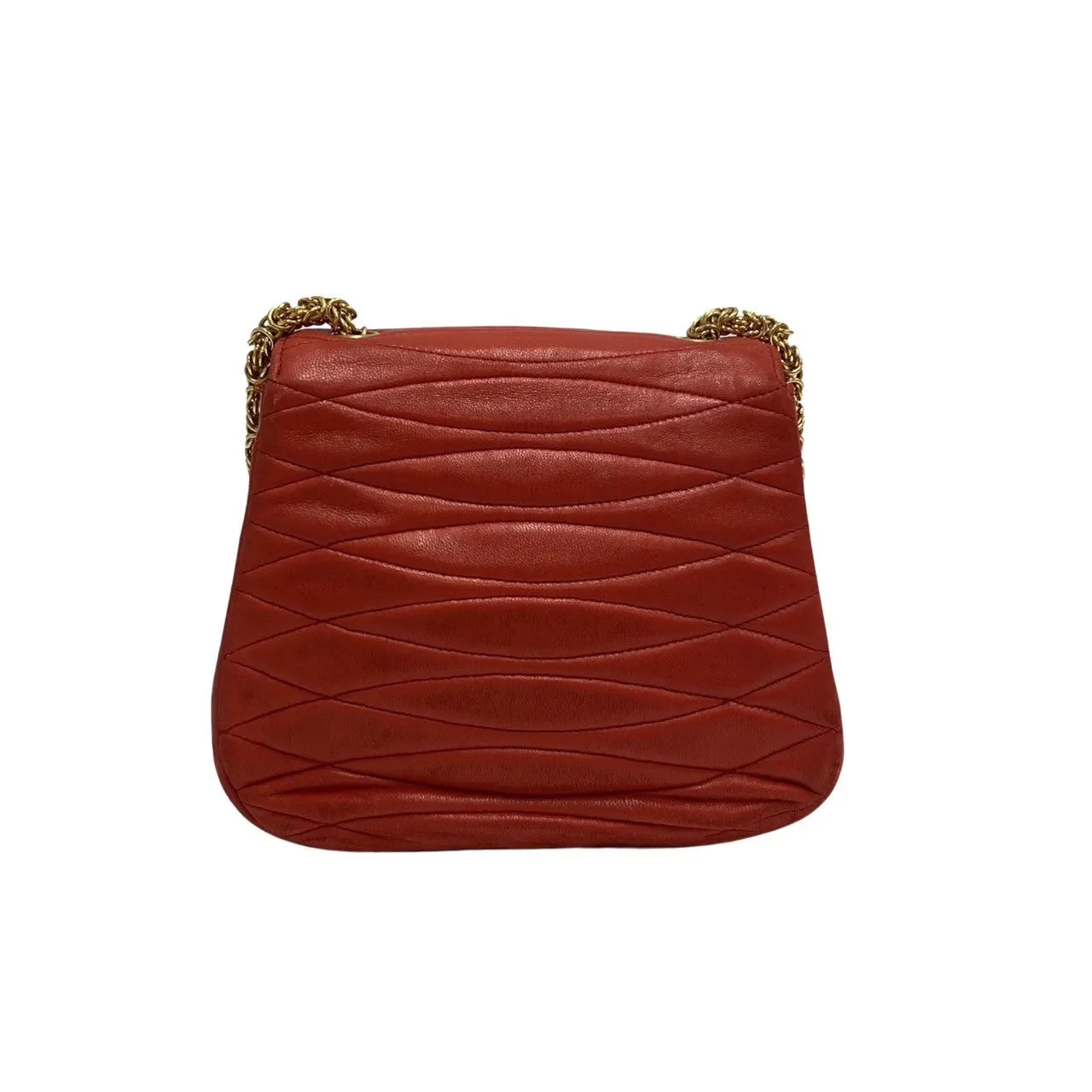 CHANEL Shoulder Bag lambskin Red