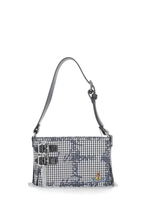 Check Pattern Cotton Shoulder Bag