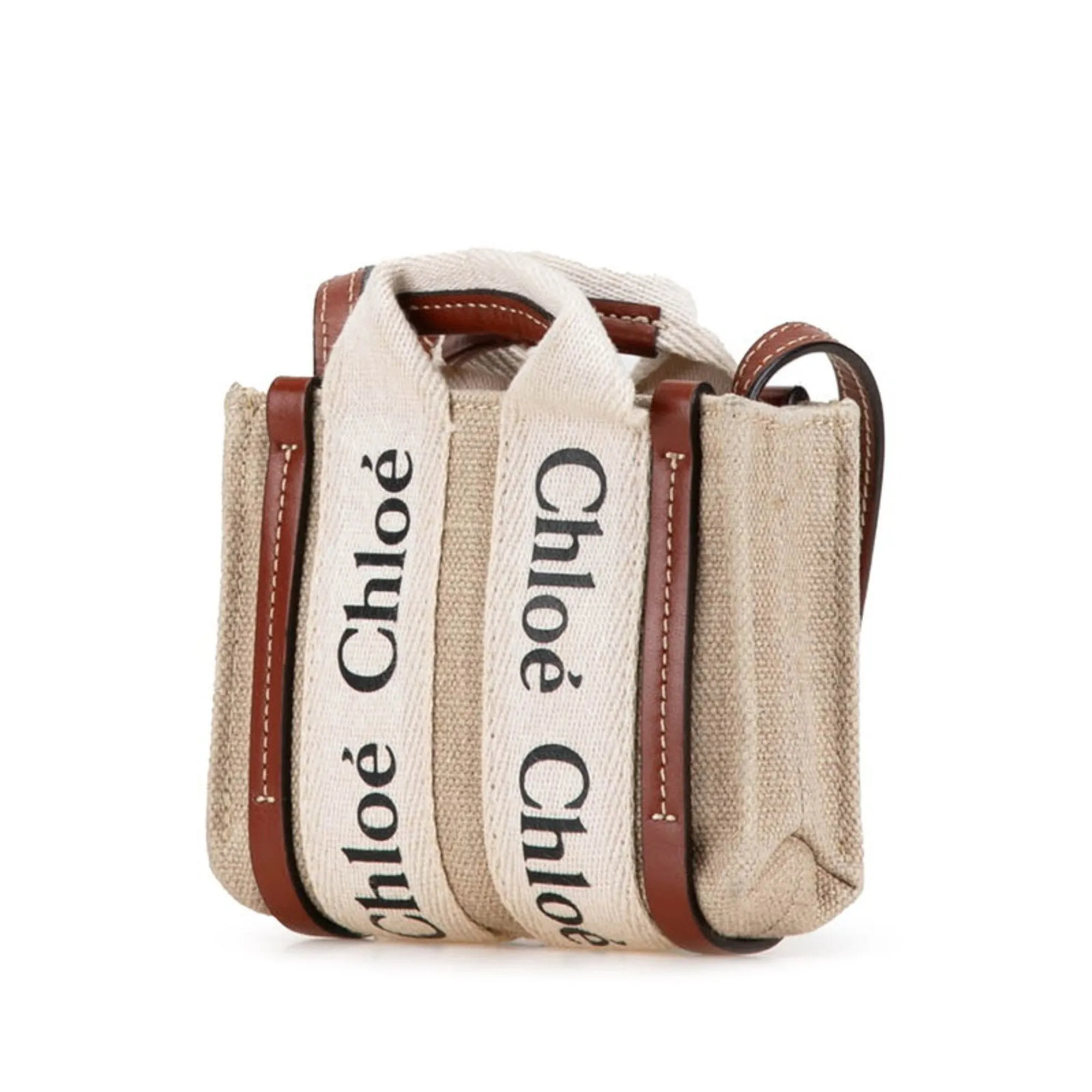 Chlo Canvas Leather Handbag Shoulder Bag (Pre-Owned)