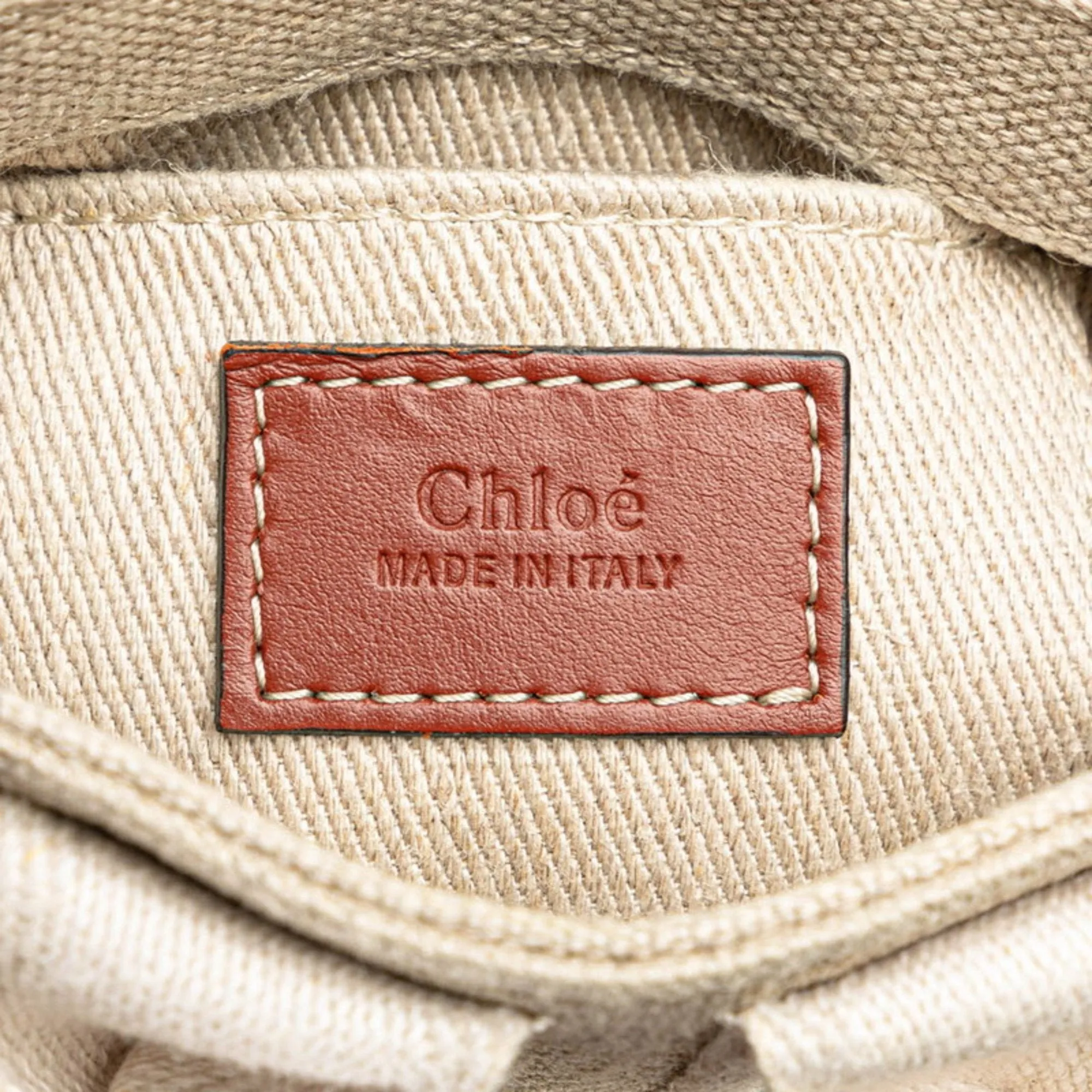 Chlo Canvas Leather Handbag Shoulder Bag (Pre-Owned)