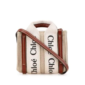 Chlo Canvas Leather Handbag Shoulder Bag (Pre-Owned)