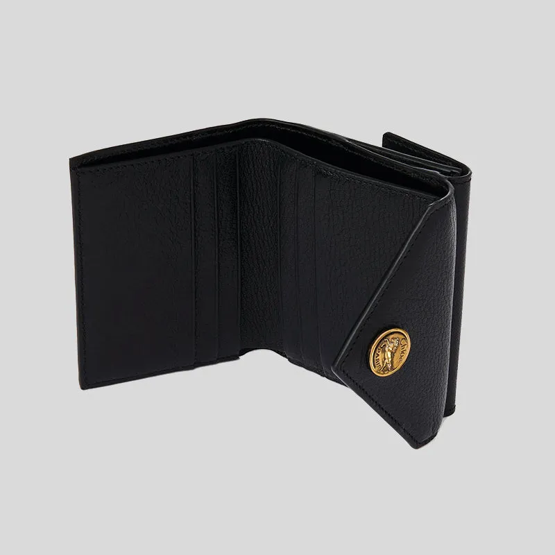 CHLOE Small Envelope Trifold Wallet In Grained Leather Black CHC25SP543O93