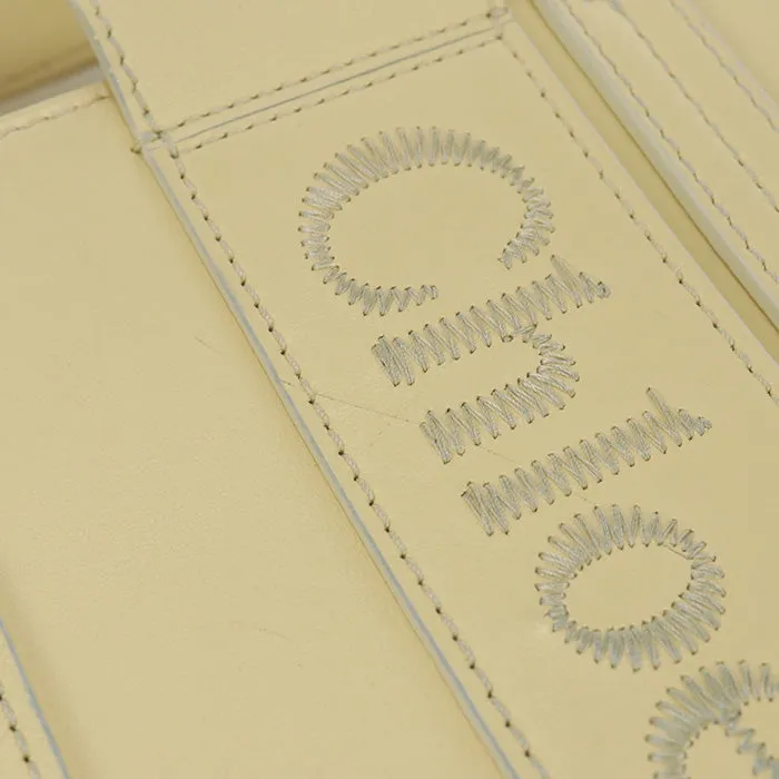 Chloe Woody Small Tote Shoulder Bag leather yellow Women