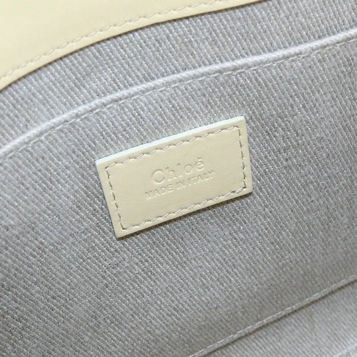 Chloe Woody Small Tote Shoulder Bag leather yellow Women