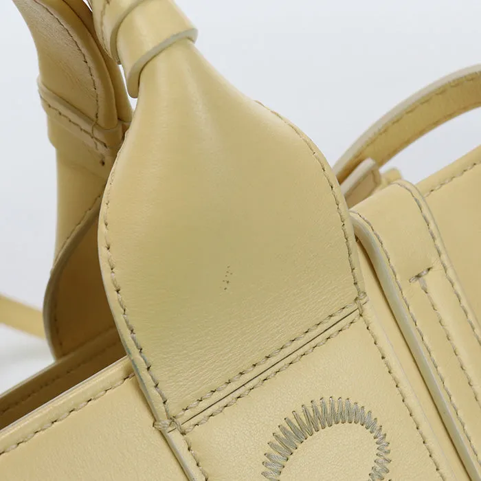 Chloe Woody Small Tote Shoulder Bag leather yellow Women