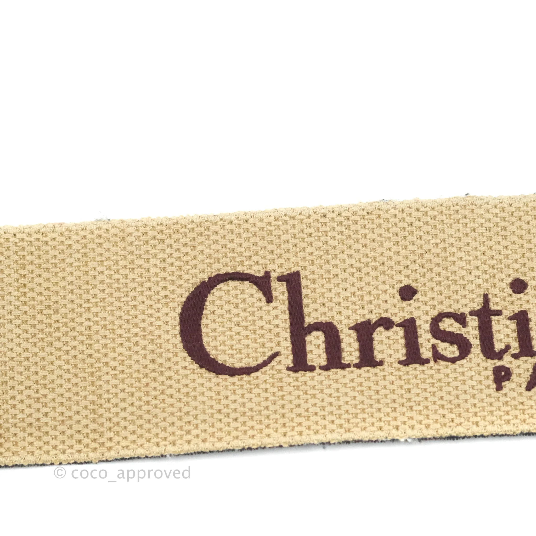 Christian Dior 'Christian Dior Paris' Embroidery Shoulder Strap Burgundy