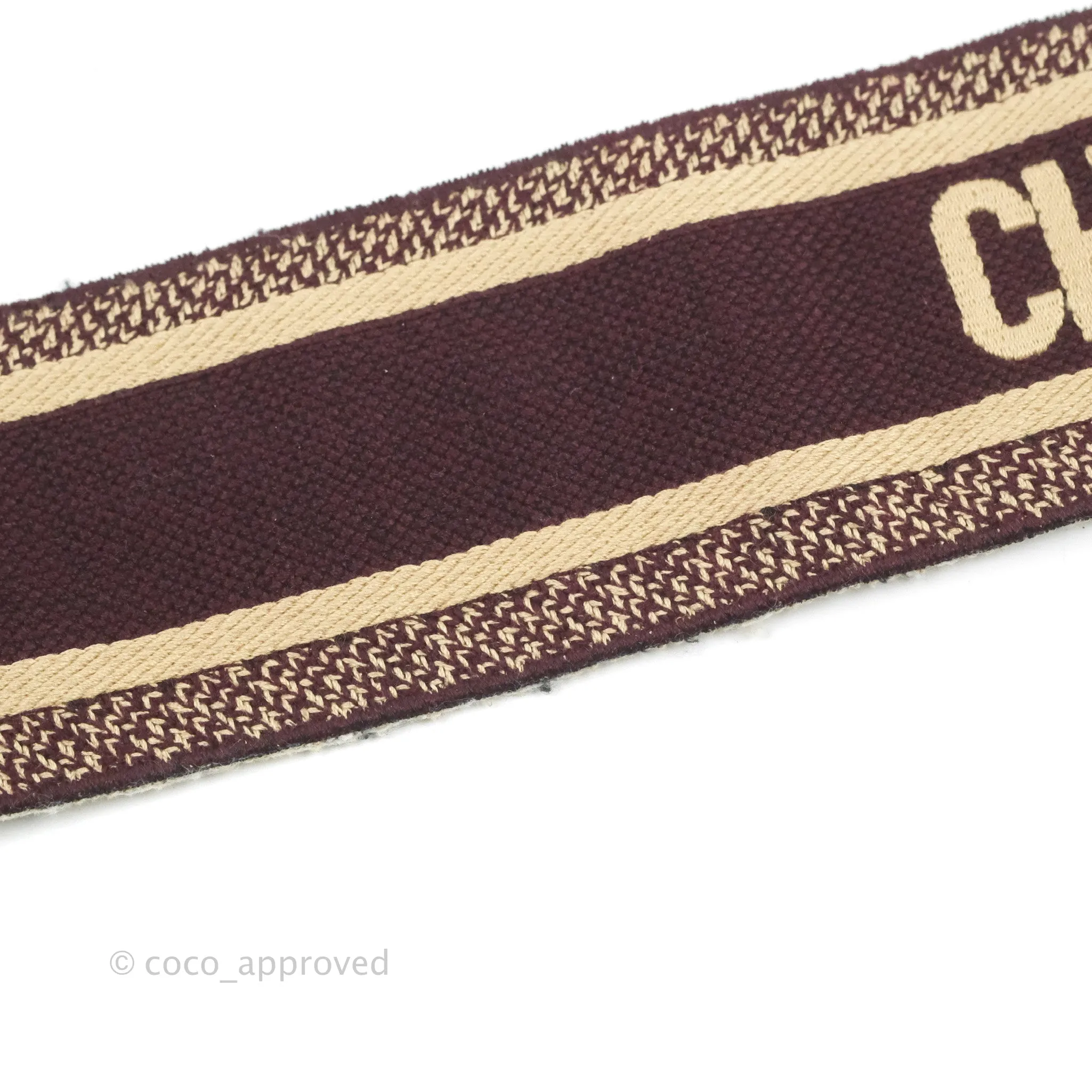 Christian Dior 'Christian Dior Paris' Embroidery Shoulder Strap Burgundy