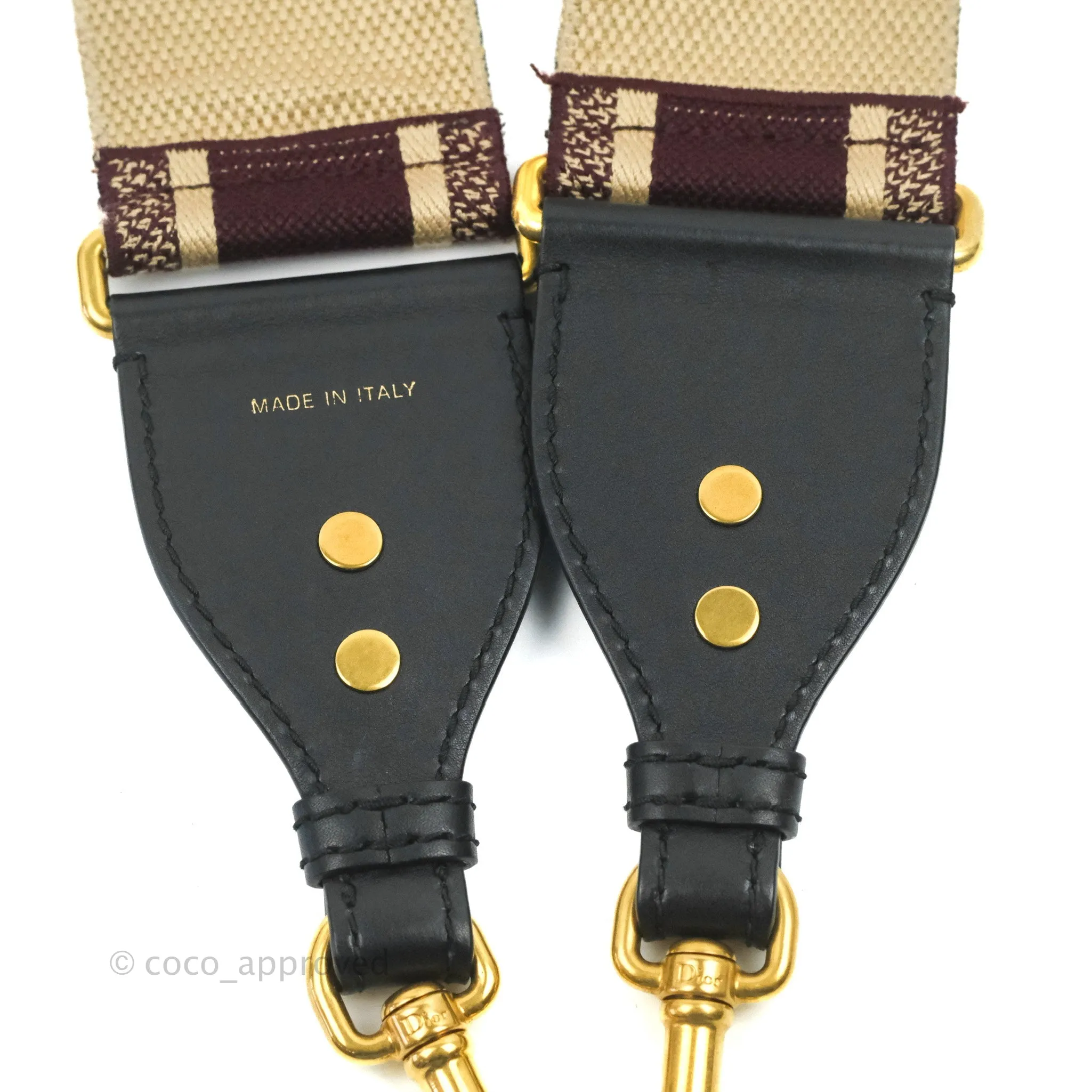 Christian Dior 'Christian Dior Paris' Embroidery Shoulder Strap Burgundy