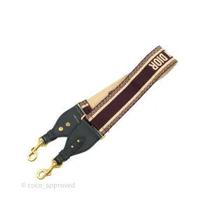Christian Dior 'Christian Dior Paris' Embroidery Shoulder Strap Burgundy