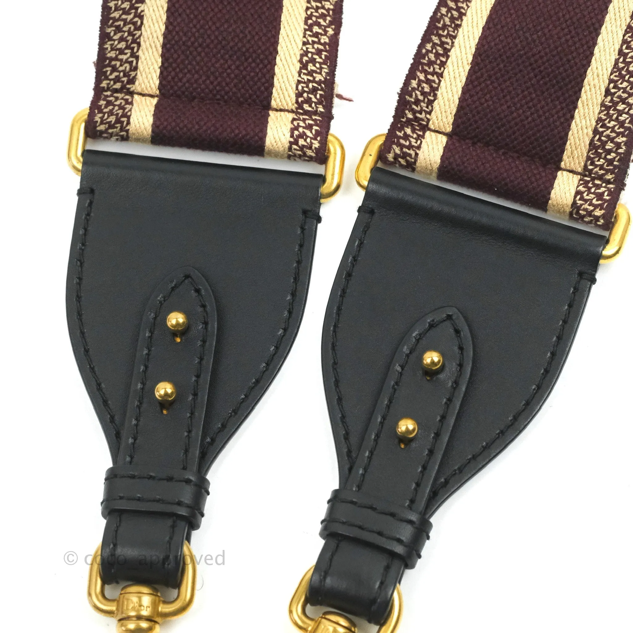 Christian Dior 'Christian Dior Paris' Embroidery Shoulder Strap Burgundy