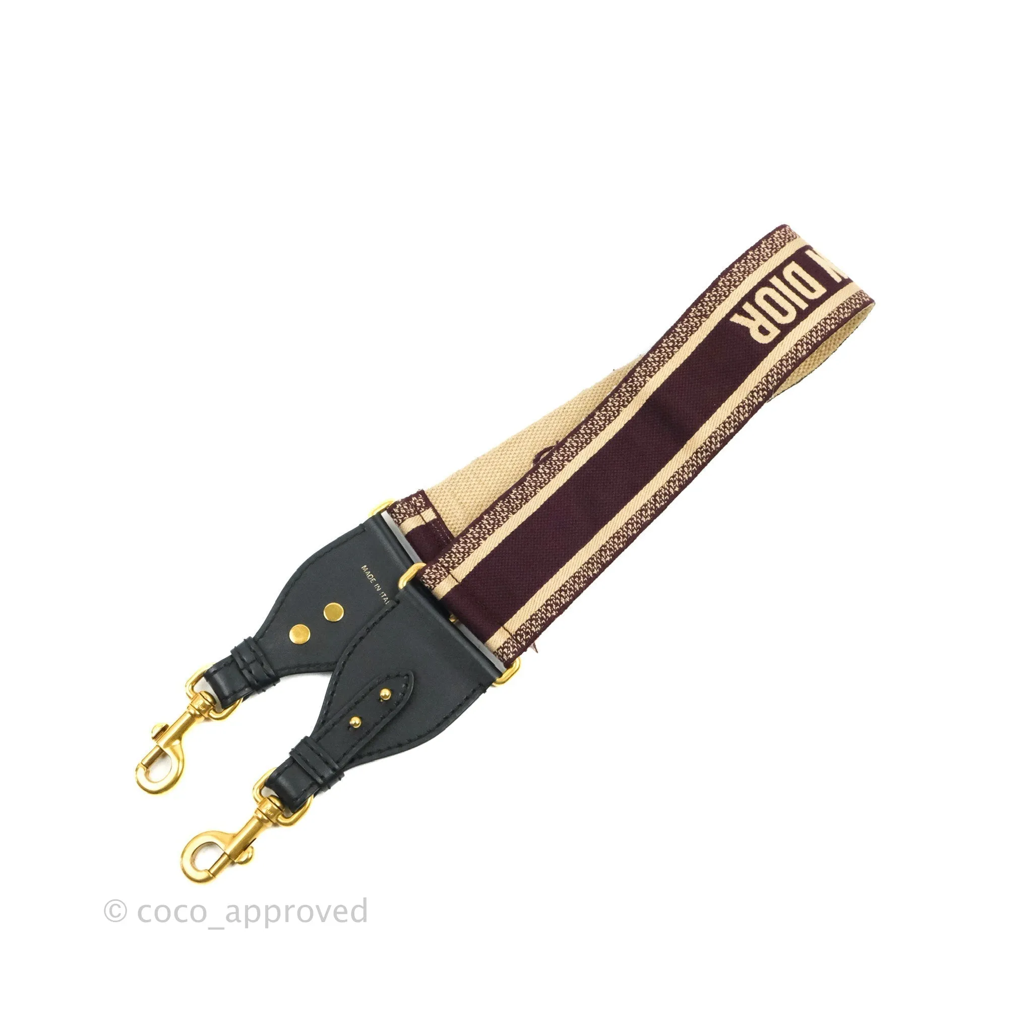 Christian Dior 'Christian Dior Paris' Embroidery Shoulder Strap Burgundy