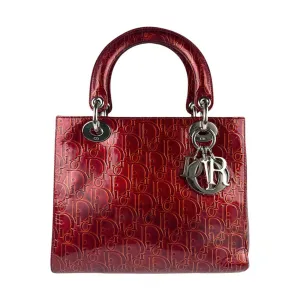 Christian Dior Lady Dior Patent Leather Handbag Shoulder Bag (Pre-Owned)