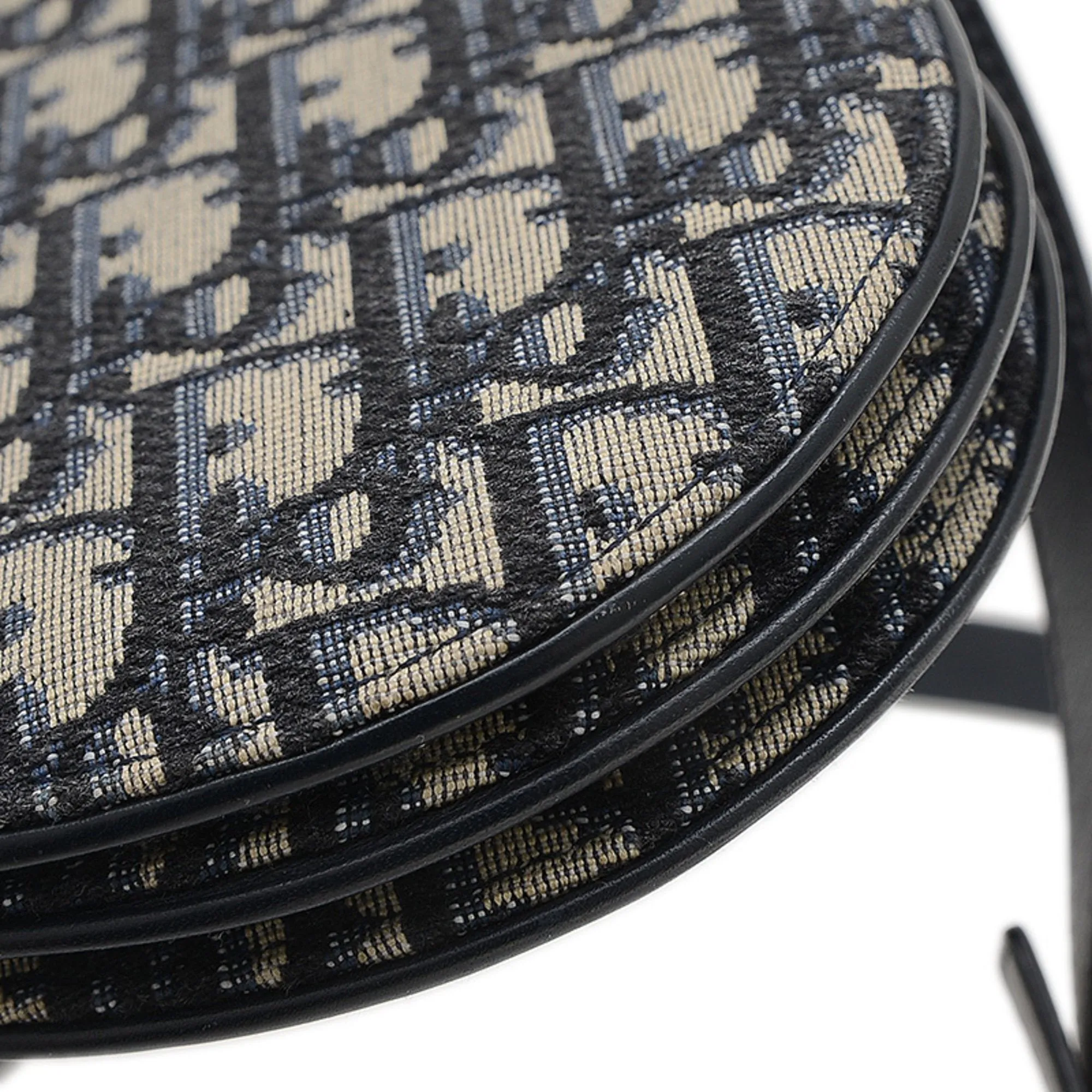 Christian Dior Navy Jacquard Leather Shoulder Bag (Pre-Owned)