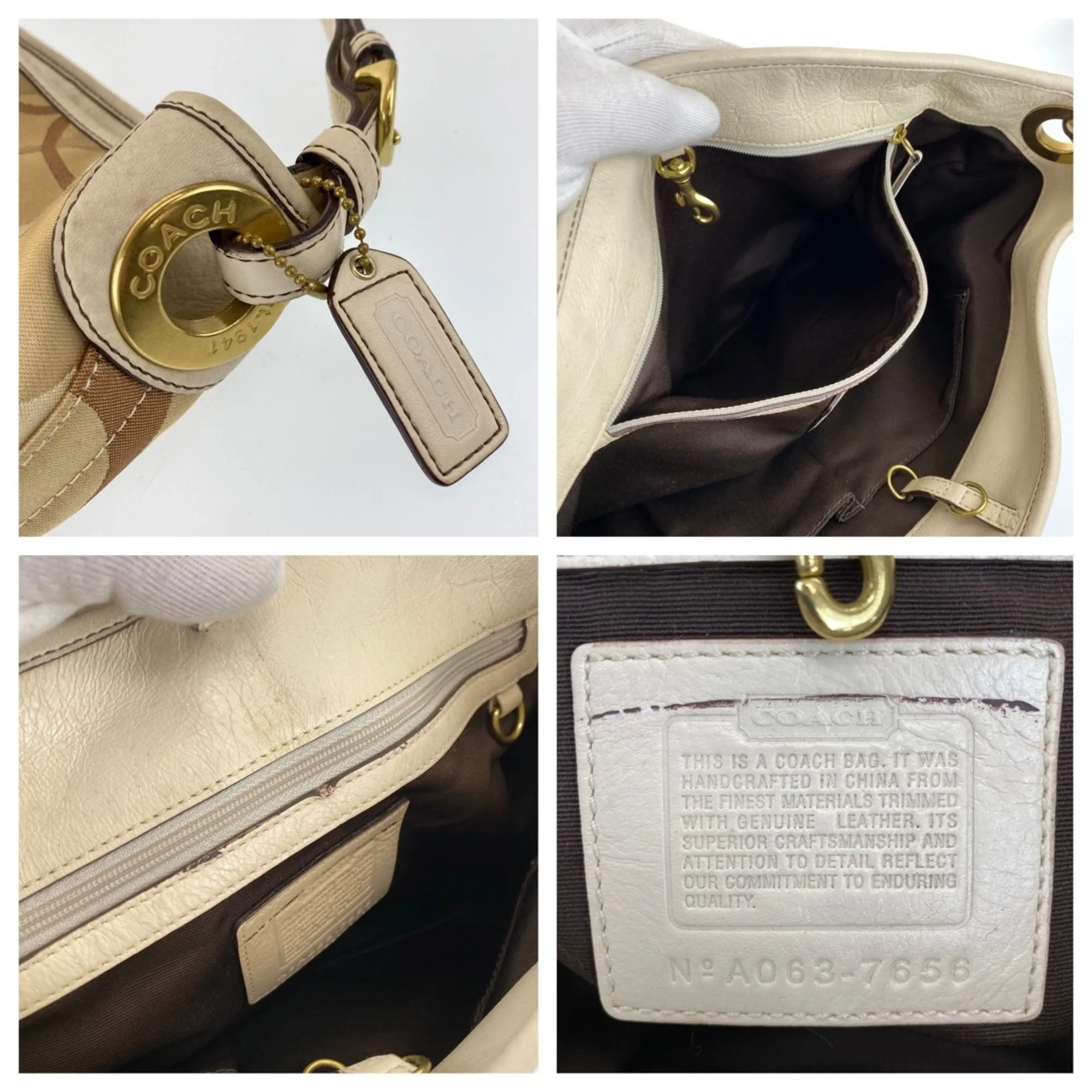 Coach Canvas Leather Shoulder Bag (Pre-Owned)