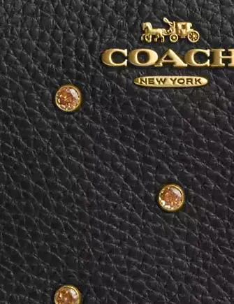 Coach Corner Zip Wristlet With Crystal