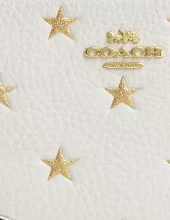 Coach Corner Zip Wristlet With Star Print
