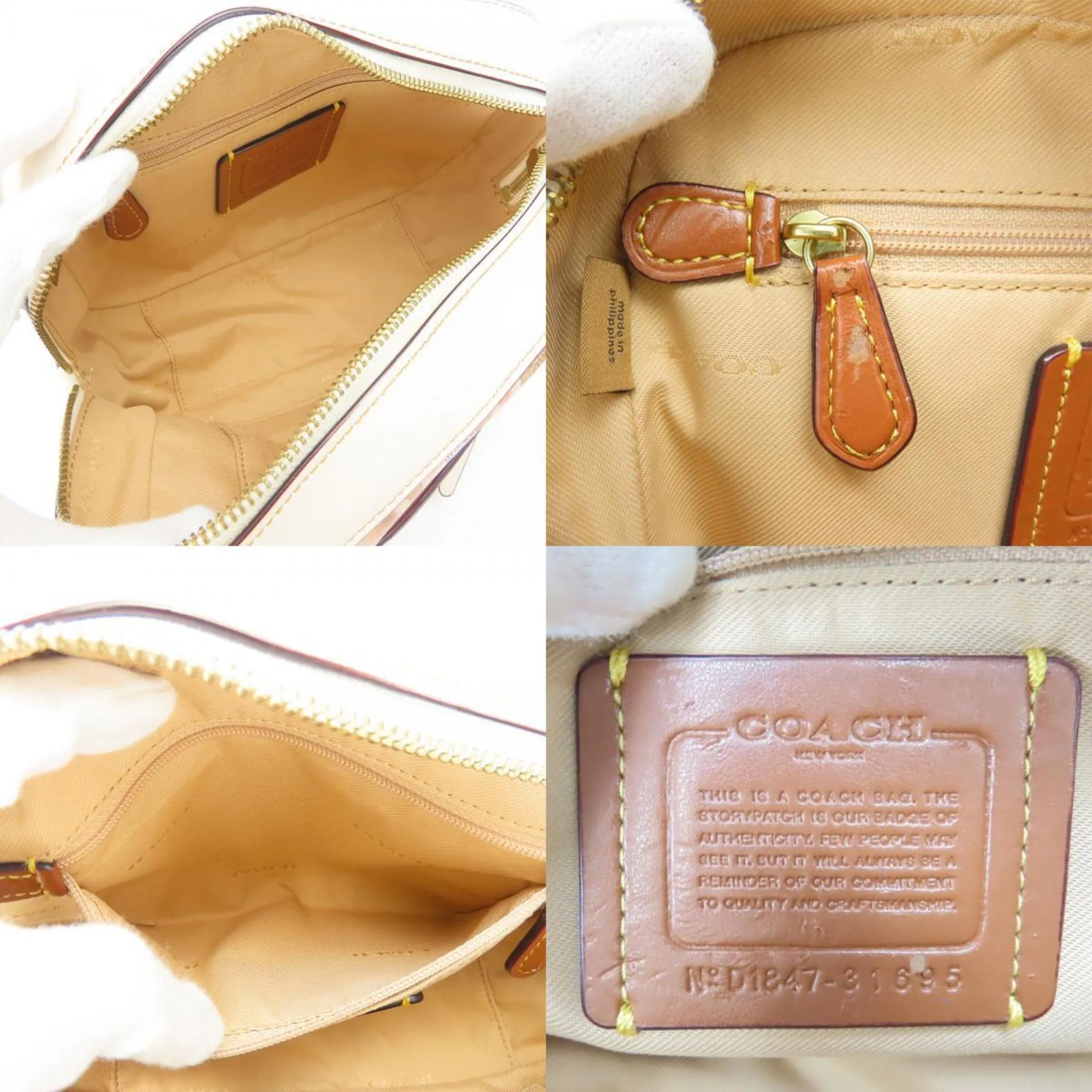 Coach ivory Leather Shoulder Bag (Pre-Owned)