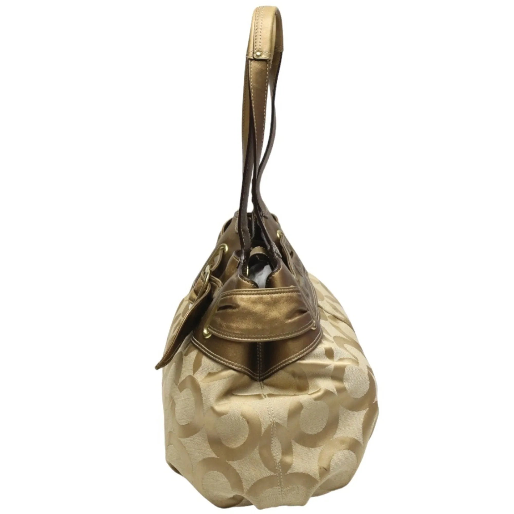 Coach  Metallic Canvas Leather Shoulder Bag (Pre-Owned)
