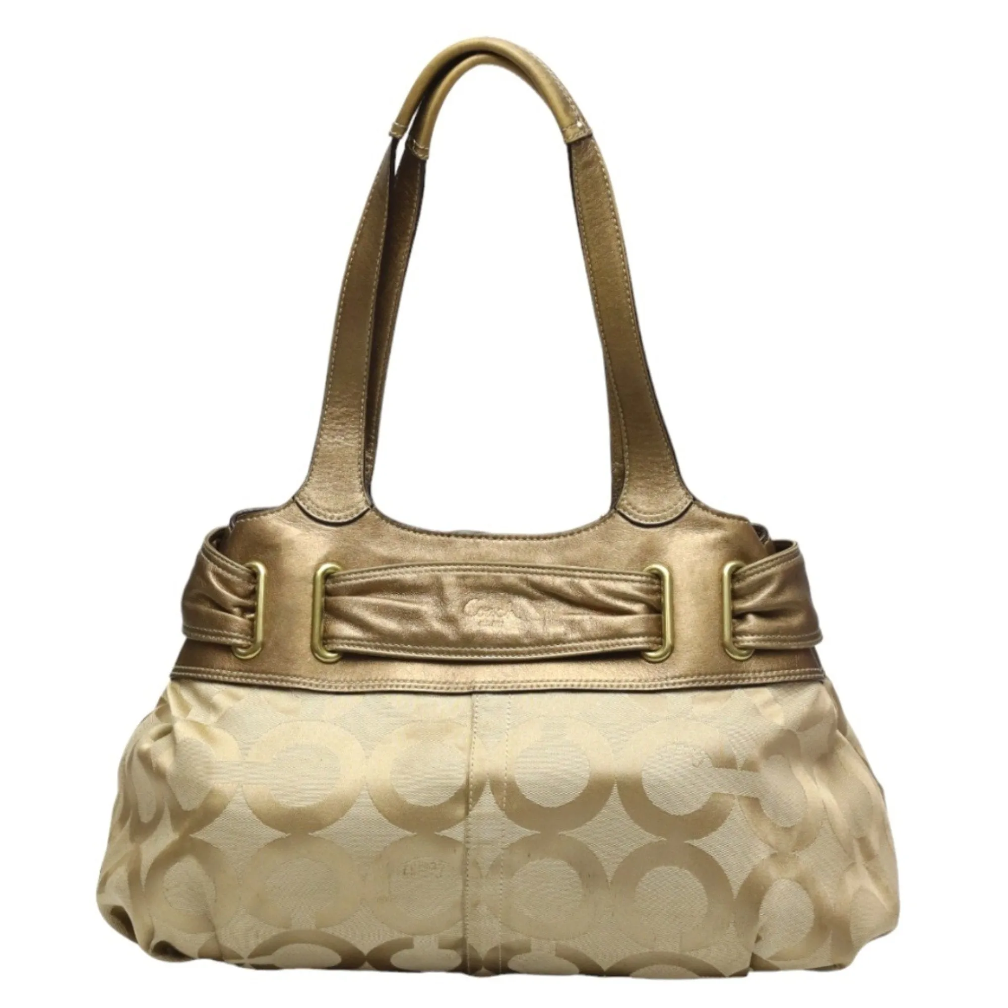 Coach  Metallic Canvas Leather Shoulder Bag (Pre-Owned)
