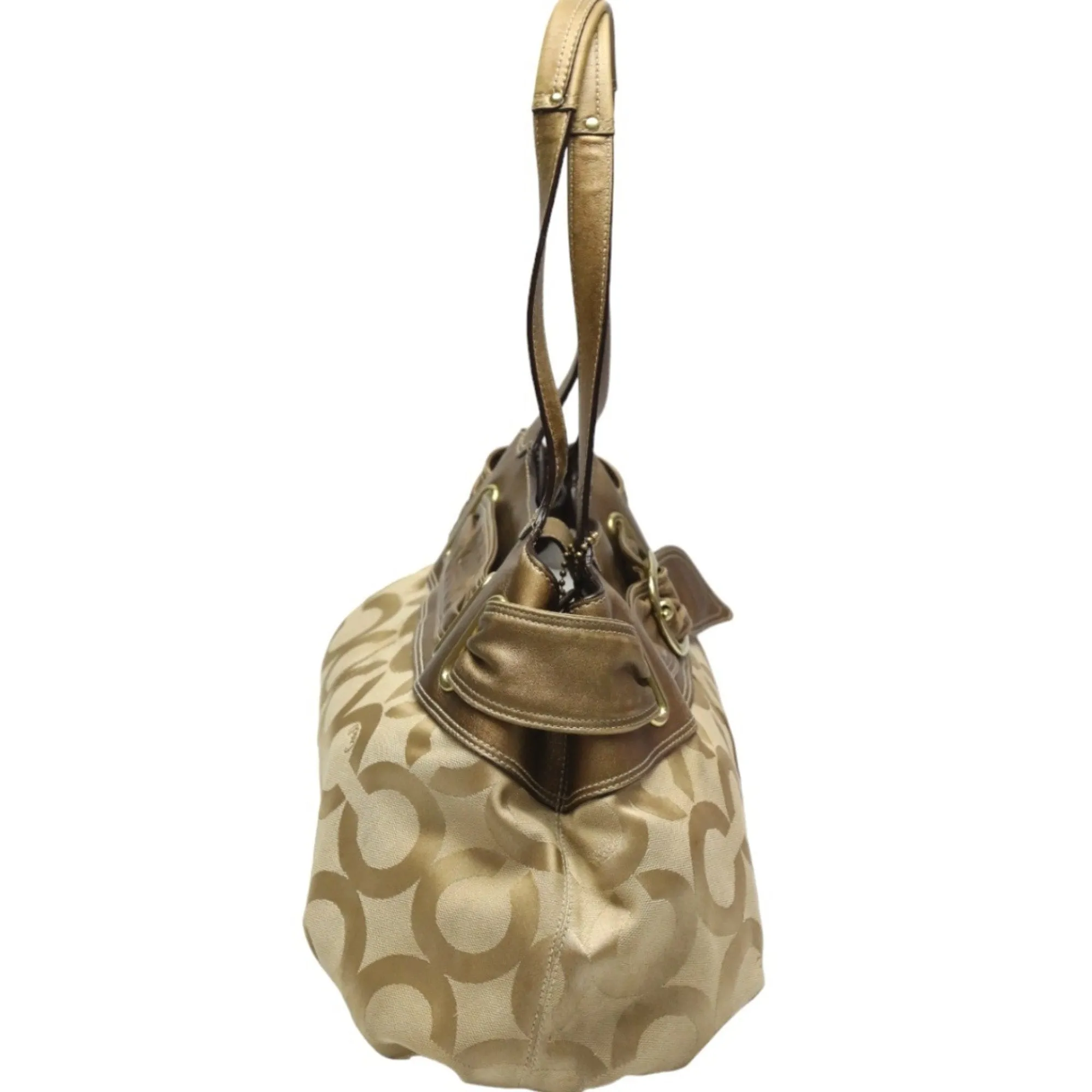 Coach  Metallic Canvas Leather Shoulder Bag (Pre-Owned)